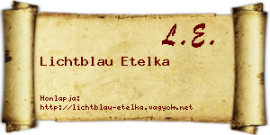 Lichtblau Etelka névjegykártya